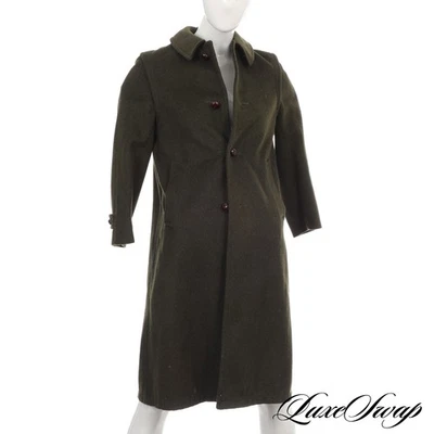 Vintage Salko Austria Tiroler Loden Green Unlined Tweed Long Winter Jacket Coat  - Image 1 of 4