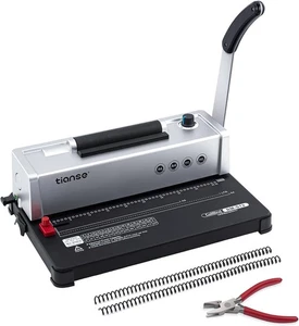 Máquina de encuadernación en espiral de bobina para hacer libros encuadernación eléctrica 100 espinas de encuadernación - Imagen 1 de 11