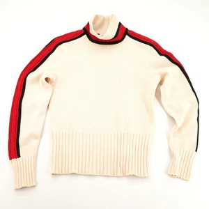 Suéter Escada Vintage Mujer Blanco con Rayas Rojas y Negras Talla 34 Tejido - Imagen 1 de 9