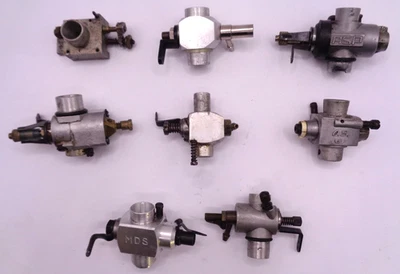 Job lot OF 8 RC MODEL AIRCRAFT 2 STROKE ENGINE CARBURETTERS - Image 1 of 4