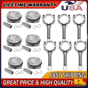 6Pc +0.50mm Pistons +STD Con Rod For Hyundai Santa Fe Kia Sedona 2013-2019 3.3L - Bild 1 von 24
