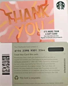 LOT OF 20 - 2018 STARBUCKS "THANK YOU" PINK GIFT CARD NO VALUE - Picture 1 of 1