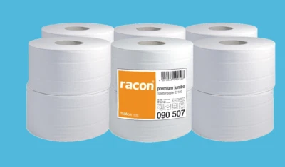 PRO DP VERPACKUNGEN 12 Rollen Toilettenpapier WC-Papier 2lg Minijumbo 9,5cm/180m hochweiß 1000 Blatt