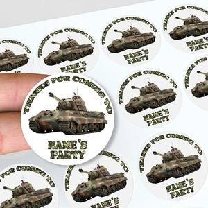 Personalised Army Thank You Party Stickers For Birthday Bags Sweet Cones - Picture 1 of 6