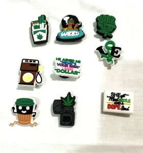 Marihuana & Kaffee Togo Tasse Schuh Charms für Crocs 9 Stck. #2 - Bild 1 von 2