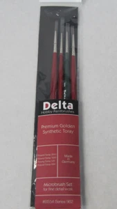 Delta Paint Brushes Premium Golden Synthetic Toray Microbrush Set - BS54 - Picture 1 of 1