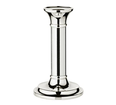 Candelabro Argento Portacandela Rotondo Kerszenständer Argentato 15cm Altezza - Immagine 1 di 4