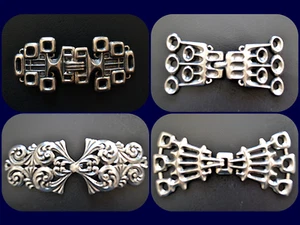PEWTER CLASP - Hand Cast - Assorted Styles & Sizes - Made In Norway - Picture 1 of 20