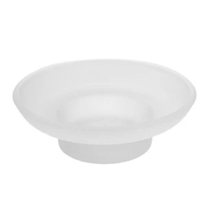 Soap Dish Round Frosted Glass Replacement Holder Soap Bar Bathroom Accessories - Picture 1 of 12