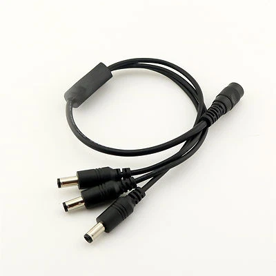 CCTV DC Power Plug 1 Female Jack To 3x Male Cable Splitter 5.5mm x 2.5mm Adapter - Image 1 of 4