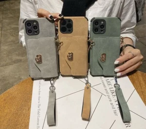 iPhone Crossbody Leather Phone Cases w/ Wallet and Detachable Wristlet & Lanyard - Picture 1 of 10