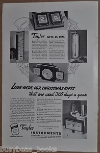 1936 TAYLOR Instrument advertisement, barometer, thermometer etc print ad - Imagen 1 de 3