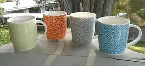 Set of 4 PARKER & JANE Coffee Mugs Cups 12 oz - Picture 1 of 8