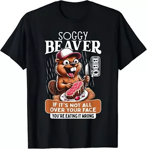 T-shirt Soggy Beaver Barbecue Barbq Sporco Divertente Umorismo Castoro Amante Regalo Unisex - Foto 1 di 3