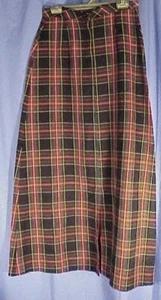 Vintage Born Free plaid skirt sz 12 long 70's - Picture 1 of 3