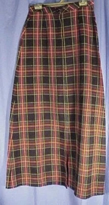 Vintage Born Free plaid skirt sz 12 long 70's - Image 1 of 3