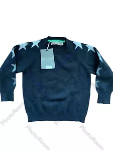 Brodie NWT Black/Grey Starstruck Gradient Stars Long Sleeve Cashmere Sweater-2T - Picture 1 of 7