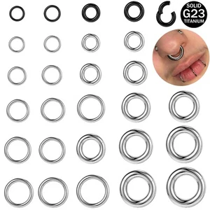 2G-12G Titan klappbar großer Septumring Clicker Ohrmesser Reifen Ohrring Schmuck - Bild 1 von 26
