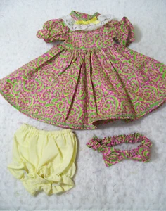 Swirls seersucker dress, panties, & headband--fits 18" dolls - Picture 1 of 3