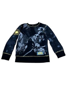 Disney Store Youth Star Wars Sweatshirt w Patches - Black Print - 9/10 - Picture 1 of 9