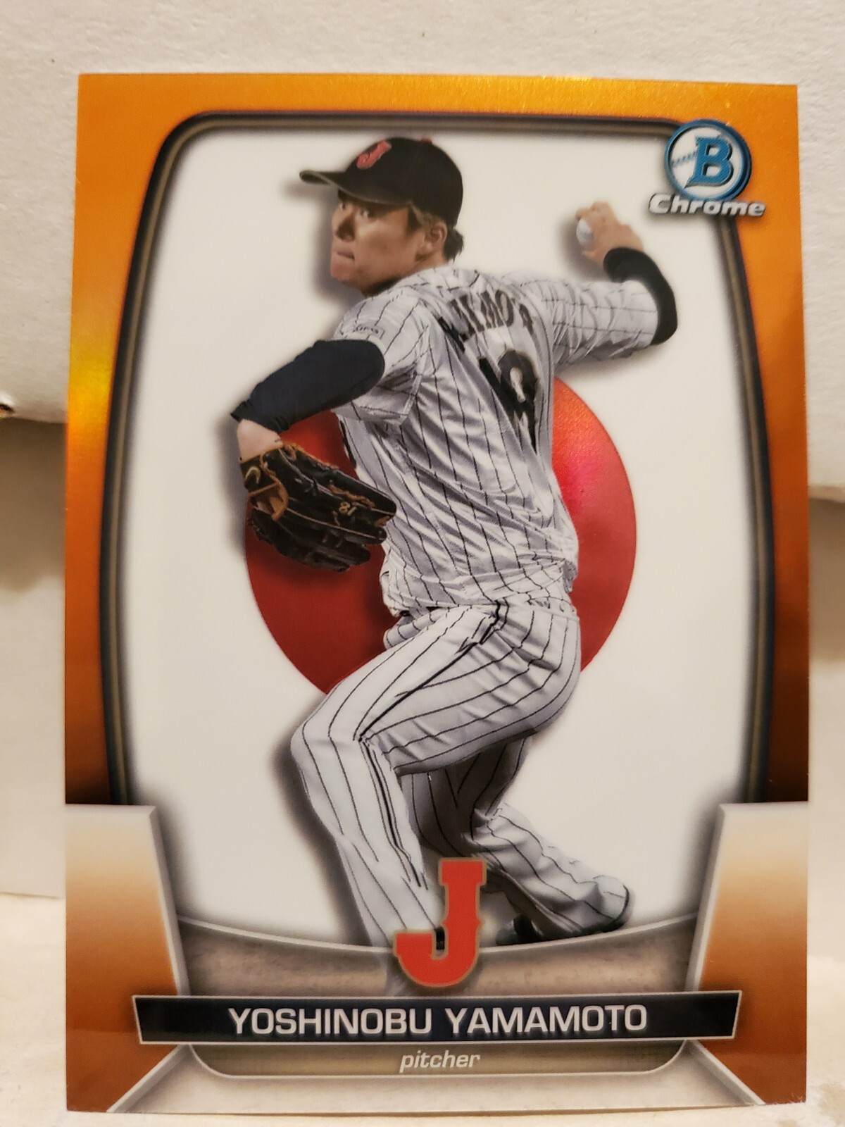 Yoshinobu Yamamoto 2023 Bowman Chrome #WBC-51 Orange Refractor /25 Japan