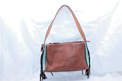 Nocona скрытый переноски Jean сумка Дамская сумка Western коричневый с Aqua стороны - Изображение 1 из 4