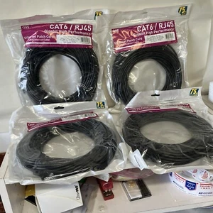 Bundle (4) 75Ft CAT6 RJ45 Gigabit High Performance Ethernet Patch Cor Lan & Int - Afbeelding 1 van 10