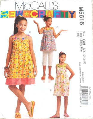 McCall's Sew Crafty M5616 Sewing Pattern Size Girl 7-8-10-12-14 - Image 1 of 3