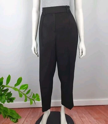 Calça preta Vero Modo tamanho 10 cintura alta culottes plissada comprimento do tornozelo bolsos - Imagem 1 de 4