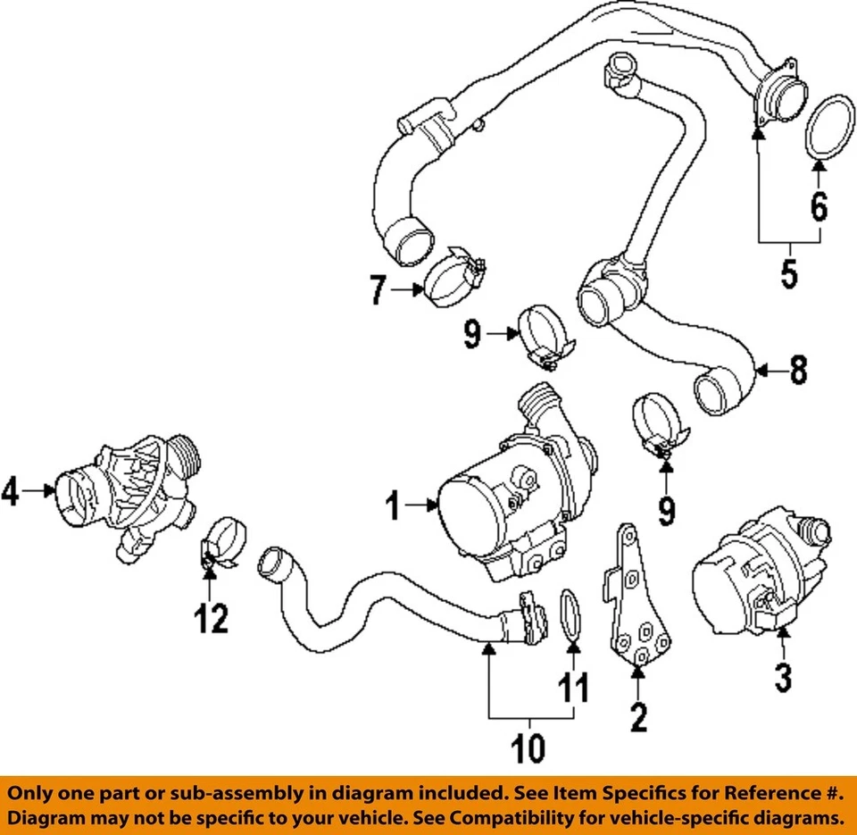 BMW OEM 14-18 435i xDrive bomba de agua de refrigeración-manguera de agua 11537598234 Foto 1 de 1