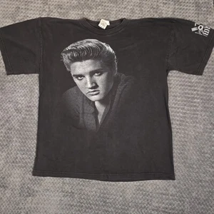 Vintage Elvis Presley Shirt Mens Large Black Short Sleeve 20th Aniversary Rocker - Picture 1 of 9