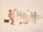 Barbie Mini Kingdom Horses with Princess Rapunzel and Cinderella Mini Dolls lot