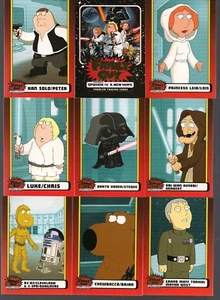 FAMILY GUY NUEVO HOPE STAR WARS PARODIA IW COMPLETO 50 LÁMINAS JUEGO BASE DE TARJETAS ESTAMPADAS + ENVOLTURA - Imagen 1 de 1