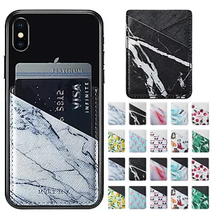 Retro Stick Credit Card Holder Slot Leather Shell Case For Samsung iPhone Phone - Picture 1 of 74
