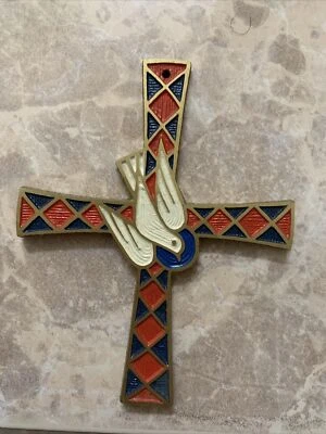 Colgante Vintage Dorado con Paloma Firmada TSG con Cruz Muy Raro Foto 1 de 2