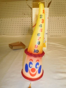 Rare Vintage Boxed Twisted Scary Clown Birthday Candle Victrylite Oshkosh WI - Picture 1 of 12
