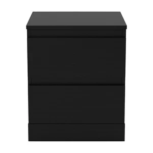 2 Drawer Nightstand USB Port for Bedroom, Black, Modern, Storage, Low Profile - Picture 1 of 10
