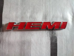 Dodge Hemi Schild rot - Chrom - Bild 1 von 3