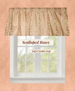Scalloped Roses, Curtain Valance 40”W x15"L, Window Wider Than 29”, May Need Two - Picture 1 of 3