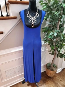 Fashion Nova Womens Blue Polyester Scoop Neck Sleeveless Long Maxi Dress Size 3X - Picture 1 of 12