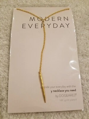 Dogeared Modern Everyday, The Y-Necklace (Gold) Necklace New $68 - Image 1 of 3