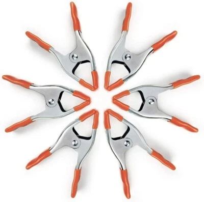 PONY 6''Heavy Duty Spring Clamps Set 2''Jaw Opening 6-Pack Nickel-plated Steel - Image 1 of 4