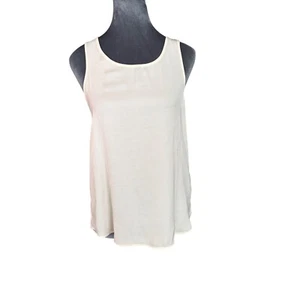 Stradivarius Cream Sleeveless Tank Top With Back Zipper Detail S Polyester Women - Picture 1 of 7