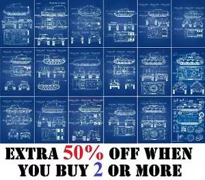 Plakat Deutscher Panzer Patent Druck WW2 Zerstörer Tigerkönig Porsche Panzer Elefant - Bild 1 von 69