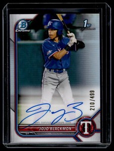 Jojo Blackmon 2022 Bowman Chrome 1st Refractor Autograph Card /499 #CPA-JBN