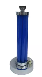 Lampe moderniste baguettes verre bleu cobalt époque Art Deco lamp adnet petitot - Bild 1 von 21