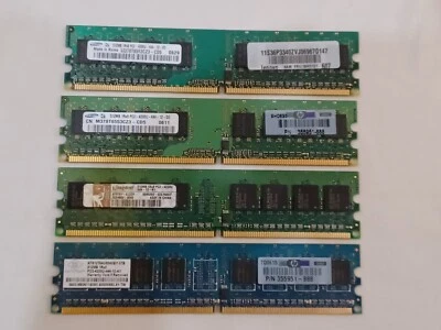 2GB (4x 512MB) RAM 1Rx8 PC2-4200U-444-12 DDR2 Memory - Image 1 of 2
