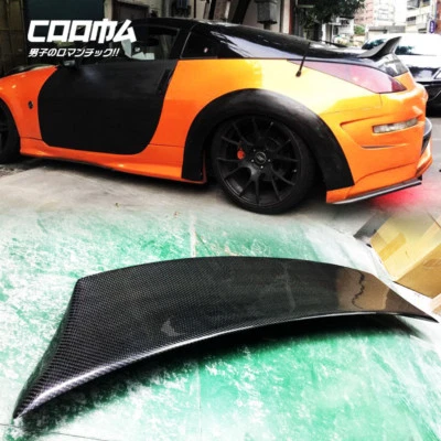 Carbono para Nissan 350Z Z33 Fairlady 08 V Tipo Spoiler de maletero trasero PATADA ALTA Foto 1 de 4