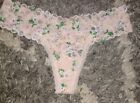New Vs All Over Lace Thong New Small Pink Floral