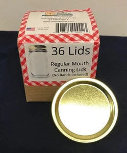 NEW 36 ct Regular Mouth Canning Lids BANDS NOT INCLUDED - Picture 1 of 1